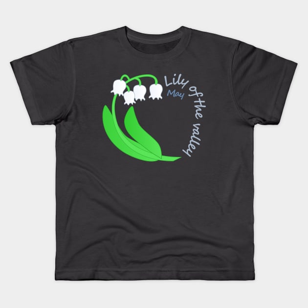 May Birth Month Flower, lily of the valley Kids T-Shirt by D2ARTM